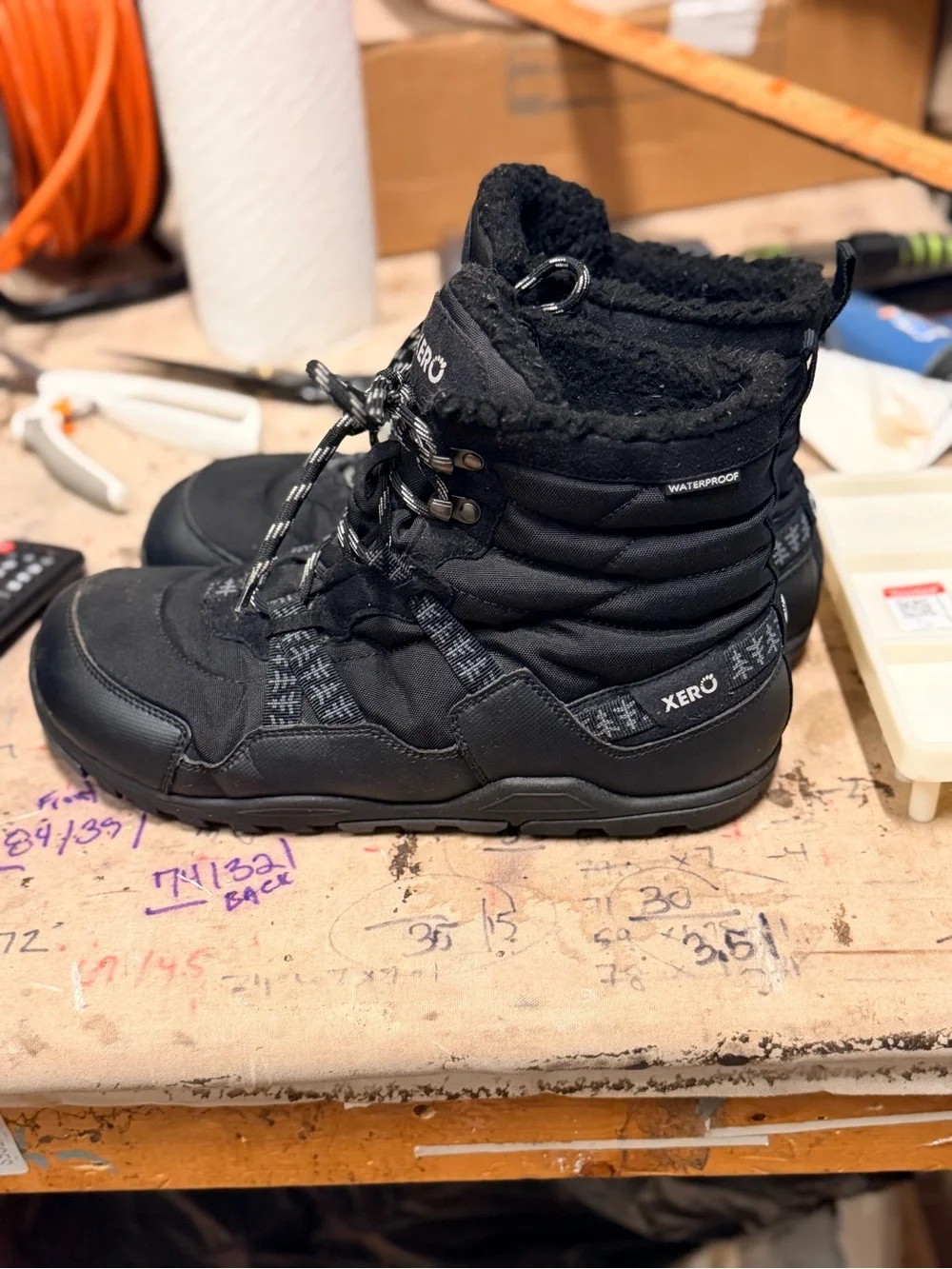 Xero Shoes Alpine Men's 11 Black Waterproof Barefoot Insulated Snow Winter Boots